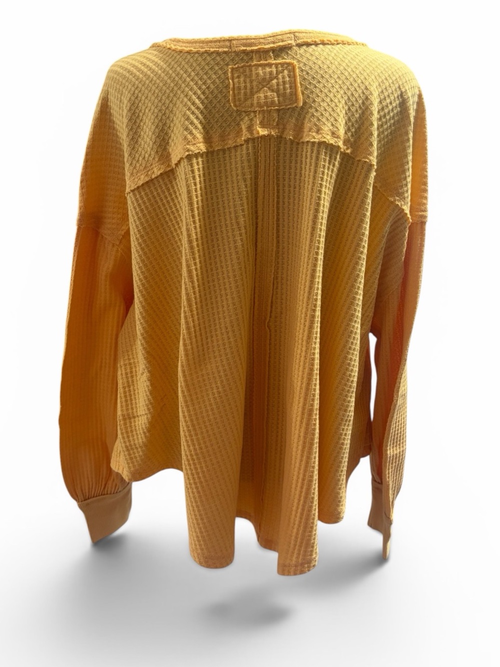 Free people Oversized Waffle Knit Pullover Sweater - Yellow - Picture 5 of 8